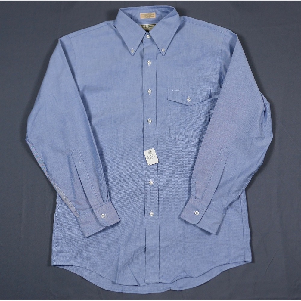 NEW Vtg LL Bean Mens Blue Oxford Button Down Shirt USA Made Cotton 15.5-32 ~ 90s